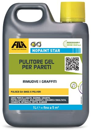 FILA Surface Care Solutions Fila No Paint Star Nettoyant Gel Professionnel à Base d'eau pour éliminer Les Graffitis des Briques, du Ciment et de la Pierre Naturelle, 1 l