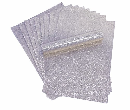 Carta A4 glitterata, colore argento scintillante, morbida al tatto, non perde glitter, spessore 150 g/mq. Confezione da 10 fogli