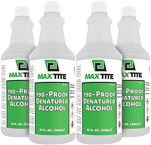 MAXTITE 190-Proof Virgin Denatured Alcohol (32oz, 4)