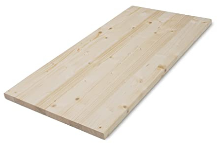 Tablero de Madera Natural de Pino Abeto, sin Tratamiento, en Grosor de 18 mm. Y Largos Disponibles de: 620-820 - 1250-1620 mm. para Muebles, decoración, Manualidades (1250x300x18 mm)