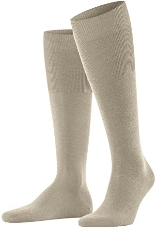 FALKE Herren Kniestrümpfe Airport M Kh Wolle Baumwolle lang einfarbig 1 Paar, Beige Melange 4043, 41-42