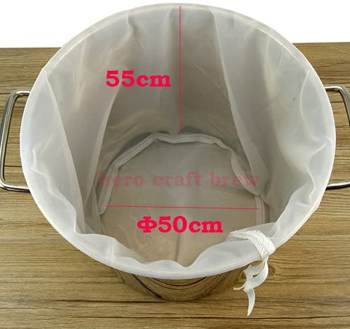 Sacchetti per birra con filtro, a rete fine, riutilizzabili, di varie dimensioni, per tutti i cereali, vini, con coulisse, per filtrare in un sacchetto (5055)
