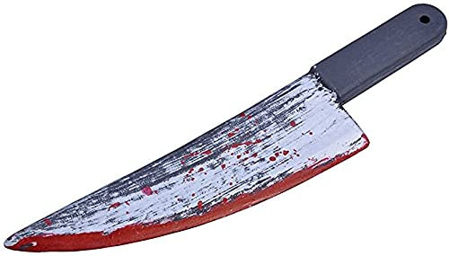 RARAA® Blutiges falsches Messer, Blutspritzer, Halloween-Kostüm, Waffe/Accessoire/Requisite für Erwachsene, 40 cm.
