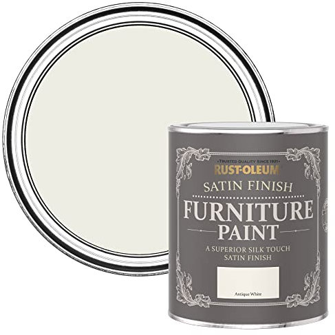 Rust-Oleum Off White Furniture Paint in Satin Finish - Antique White 750ml