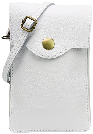 SH Leder Damen Handytasche Umhängetasche Geldbörse Multifunktion Beutel Schultertasche aus Echtleder Verstellbar Schultergurt Handy bis 6.8 Zoll 12x19cm ADA G3282