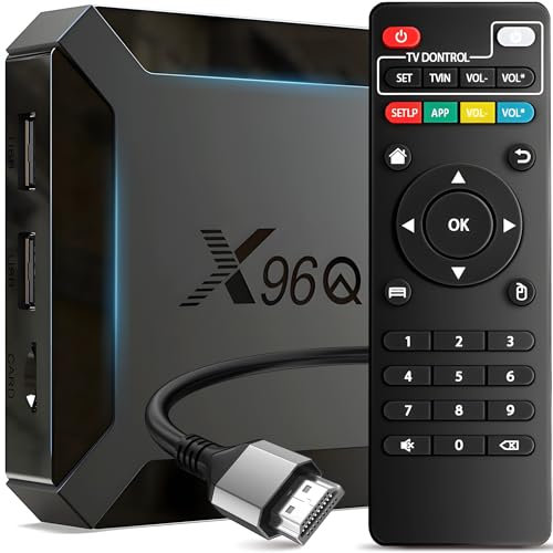Retoo X96Q HD 4K Android 8.1 Smart TV Box con HDMI 2.0, WiFi, LAN, 16 GB y mando a distancia, Ultra HD Streaming Media Player 1080p, color negro