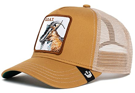 Goorin Bros. The Farm Casquette de Camionneur réglable Unisexe, Languette à Pression, Kaki, Motif chèvre, Taille Unique, Kaki, Taille Unique