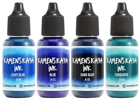 KAMENSKAYA Alcohol Ink Set #11: Farbkombination von Alkoholtinten, 4 Stück. Je 15 ml