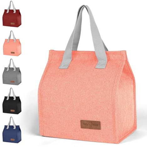 Vicloon Lunch Bags for Women Men, Portable Lunch Box Bag, Insulated Cooler Bag Thermal Leak-Proof Lunch Organizer, Thermal Cooler Bag for Work Outdoor School Travel - Watermelon Red