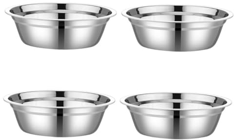 PRETYZOOM 4pièces Bols à Salade Acier Inoxydable Capacité Pour Soupes Et Plats De Buffet De Bols Ronds Inox Pratiques Et Résistants Pour Utilisation Quotidienne