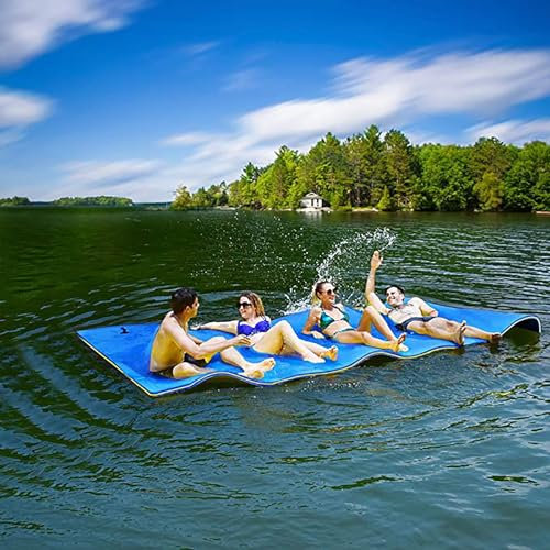 NAKEAH Floating Mat, 3-Layer Swimming Pool Floating Water Mat Portable Foam Raft, Thick and Durable Water Activities Mat for Lake, Oceans,1.8mX0.55mX3.3cm