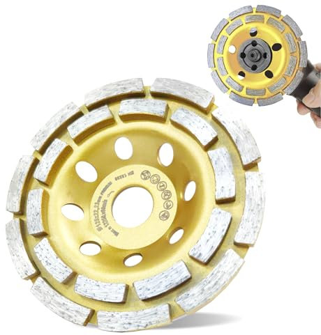 Muela de Copa Diamantada Universal Muela Disco de Diamante Disco De Pulido De Diamante de Doble Fila para Esmeril Angular 125x22,2mm para Hormigón Piedra Mampostería Mármol Granito Ladrillo
