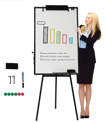 Stativ Whiteboard 90cm x 60cm Trocken abwischbare Staffelei Höhenverstellbar Whiteboard Magnetisch Stehend Flipchart Staffele für Büro Klassenzimmer und Zuhause