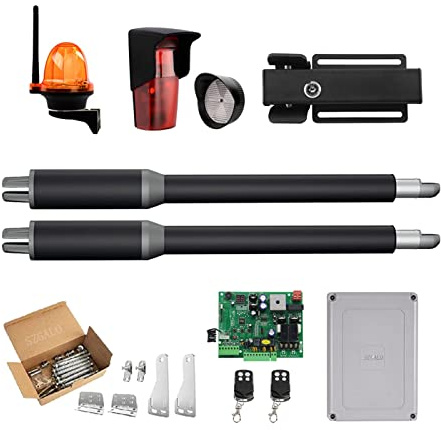 Kit apri cancello 200 kg automatico doppio braccio elettrico motore operatore porta a battente, apriporta a battente per controllo accessi vialetto