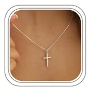 TINGN Gold Kreuz Kette Damen, 14K Gold Vergoldet Kette mit Kreuz Anhänger Elegante Choker Halskette Christentum Schmuck Damen Taufe Christliche Geschenke für Frauen Mädchen
