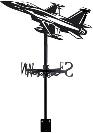 SUPERDANT Girouette de Jardin Exterieur de Chasse Girouettes d'avion Girouettes en Métal Noir Girouettes de Navire de Guerre Girouette Ornement Deco Jardin Exterieur pour Décoration de Jardin de Ferme