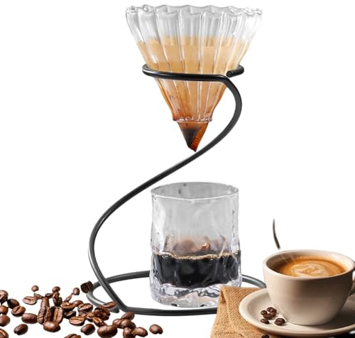 Support À Café À Verser – Support Pour Cafetière En Métal, Support À Café Goutte À Goutte | Support À Café En Bois Réglable, Support De Support De Tasse De Filtre D'égouttement De Cafetière, Support D