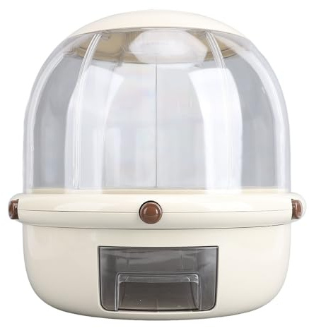Luqeeg Cereal Dispenser, 360 Degree Rotating 6 Compartment Dual Layer Rice Dispenser, Airtight Container | Dry Food Dispenser | Large Airtight Food Storage Containers for Rice Beans