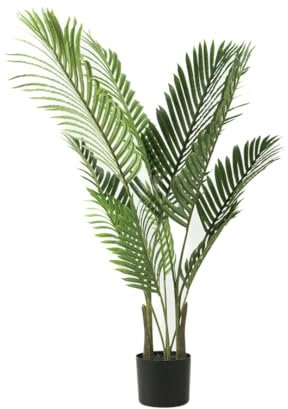 Valyria Home Pianta Artificiale Palma Areca 110 cm – Decorazione Realistica per Interni ed Esterni - Piante Finte Palma Areca