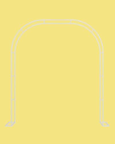 Torbogen Outdoor |Gartenlaube|Rosenbogen| Stahllaubenspalier für Hof, Garten, Kletterpflanzen, neu konfigurierbar (Weiß, 2 m x 2,3 m x 25 cm)