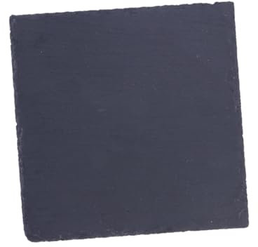 GALPADA Natural Square Stone Plate 15cm Black Barbecue Tray Pizza Fruit Cheese Serving Platter Heat-Resistant Western Food Dish for Restaurant