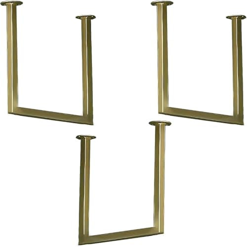 Deckenregalhalterung mit Schrauben, 30 cm x 30 cm, robuste Regalhalterung, Hängeregal aus Metall, (ohne Brett), quadratische Regalhalterung (Farbe: Gold, Größe: 3er-Pack)