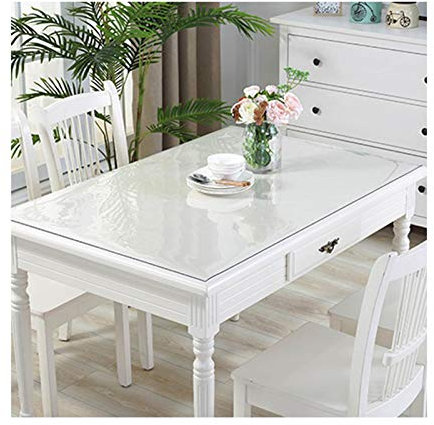 Transparenter PVC-Tischschutz, 2 mm dick, Kristall-Tischabdeckung, transparente Tischmatte für Glastische, robuster Schreibtischschutz, 90 x 150 cm, Schutztischdecke