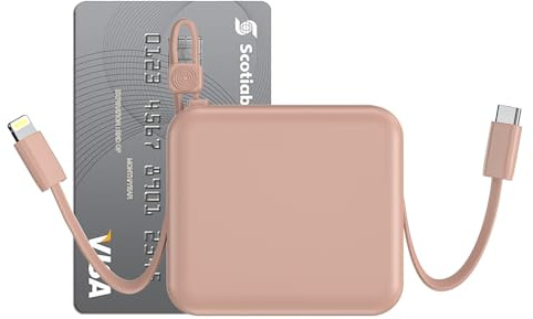 Power Bank 10000mAh Ultra Compact & Léger (170g), Batterie Externe Portable Mini (6.8cm) avec Charge Rapide PD 22.5W et LCD, 3 Ports Parfait pour Voyage/Bureau (Rose)