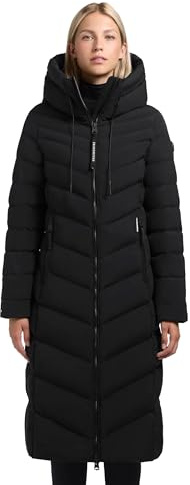 khujo Damen warmer Winter Steppmantel lange Winterjacke Wintermantel mit verstellbarer Kapuze Stoane2 XS-XXL