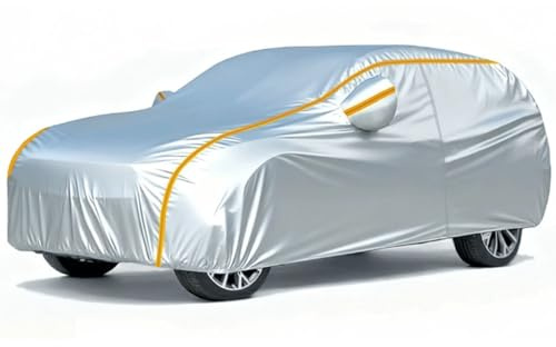 QYMLSH Funda Impermeable para Coche KIA Niro | Cubierta Personalizada - Resistente A Arañazos, Rayos UV, Protección contra El Clima, con Cremallera Y Bandas Reflectantes(Silver)