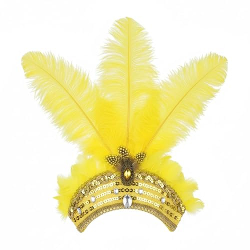 Samba Kopfschmuck Federschmuck Rio Bahia Federkopfschmuck Brasilien Feder Kopf Schmuck Burlesque Haarband Kostüm Accessoires Hippie Kleidung Damen