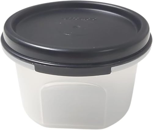 Tupperware Eidgenosse 180 ml Circular Gewürzbehälter Rund Schwarz Transparent | Modularer Kompaktbehälter für Gewürze, Kaffeepads & Vorräte | Kühlschrank-System BPA-frei