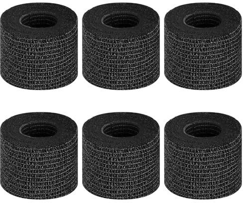 BUTBU 6 rullar sammanhängande bandage, 5 cm x 4,5 m bandband, självhäftande bandage, crossfit tejp, sportspår, Ven-Da Elastica Adhesivap för handled fingrar sportskador, svullnad (svart)