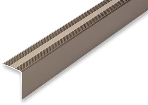NALine® Treppenkantenprofil 30 x 42 x 1000 mm Treppenwinkel Edelstahl-Look selbstklebend Treppenkantenprofil Treppenkante Alu Winkel