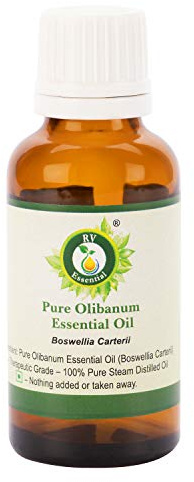 Aceite esencial olibanum | Boswellia carterii | Para cuerpo | Para terapia piel | 100% natural puro | Vapor destiló | Grado Terapéutico | Olibanum Essential Oil | 30ml | 1.01oz By R V Essential