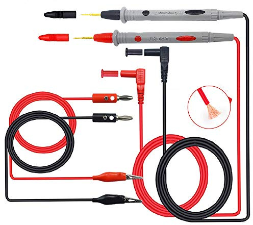 Senven (2 ensembles) accessoires de kit de test de ligne test multimètre multifonctions professionnel, outil sonde test pince crocodile multimètre, tête banane, pour test laboratoire, test électrique.