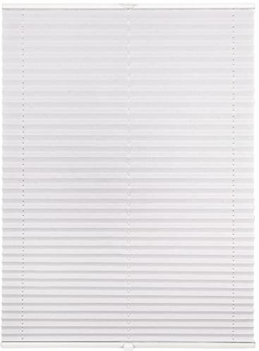 ondeco Plissee auf Maß Crushed-Optik für alle Fenster innen, Montage in Glasleiste mit Spannschuh, Sonnenschutz-Rollo lichtschutz und Blickdicht Weiß B: 81-90 cm, H: 40-100 cm