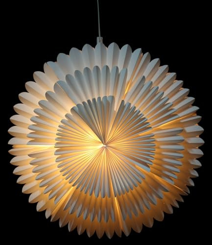 Snowflake Design Papier Lampenschirm, Falttechnik, modern, Modell Yukon | Besonderes Lichtobjekt, einfacher Aufbau, praktischer Magnetverschluss, vielseitig einsetzbar.