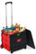 Relaxdays Carro de la Compra Plegable Carrello per la Spesa Pieghevole, 50 L e 35 kg Max, con Manico Telescopico, Trolley Portaspesa, Rosso Nero, 99 x 45.5 x 37.5 cm