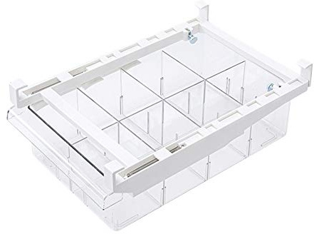 Kühlschrank Organizer Schublade, Einziehbare Küche Mit Ausziehbaren Schubladen, Verstellbare Kühlschrank, Aufbewahrungsbox Kühlschrankbox (8 Gitter)
