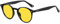 H HELMUT JUST Gafas de Sol para Hombre Mujer Conduir de Noche Redondas Polarizadas Vintage Unisex TR90 y Acetato Lente Amarilla