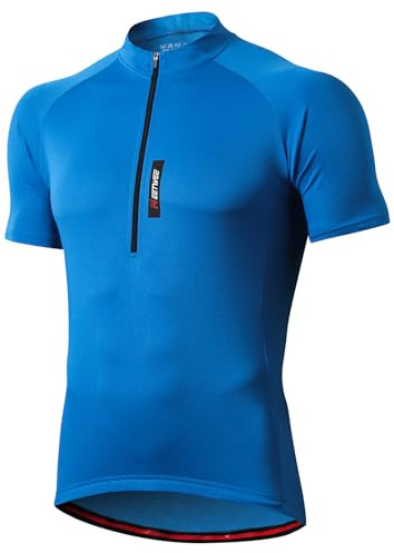 FEIXIANG Maillot Cyclisme Homme, Manche Courte Tenue Maillot Route Vélo Jersey Cycliste Respirant Séchage Rapid, Bleu, XXL