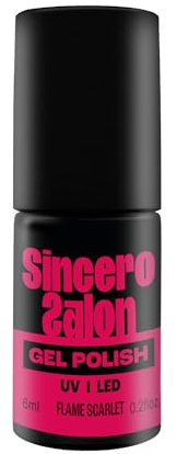 Sincero Salon - Premium UV Gel Nagellack Flame Scarlet - Farbgel für Nägel - Auftrag von 1 oder 2 Schichten - Stark Pigmentiert - Gel Polish - Rot