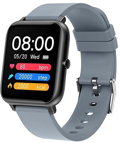 JUSHZ Reloj Inteligente Mujer Reloj Inteligente Hombre Smartwatch Mujer Reloj Fitness Deportes Natación Impermeable Pulsera De Silicona Carga Magnética Correa Desmontable