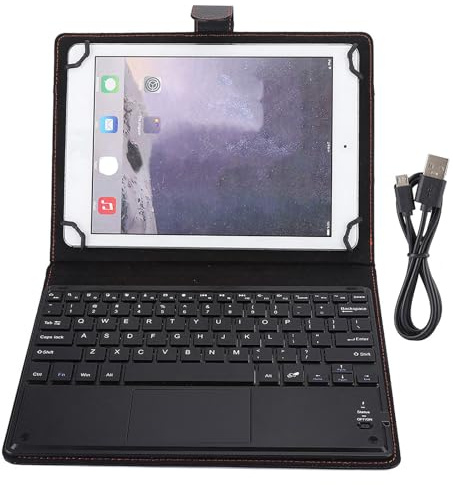 Akozon Teclado de Tableta de 10 , Bluetooth Touch 100 Horas con Estuche Protector portátil para 9 7-10 Pulgadas Tablet PC Mini Estuche Panel táctil inalámbrico 200 mAh Batería