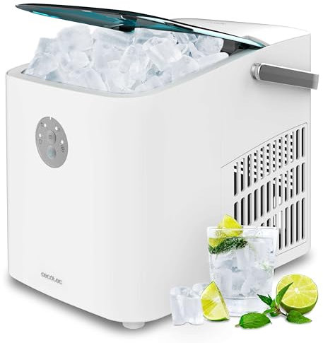 Cecotec Máquina de Hacer Hielo con Ventana, Ice Maker, Chillin' Ice 1200 Go. 120W, Capacidad de Producción Diaria de 12 kg, Hielo en 6-8 minutos, Control Sencillo, Blanco