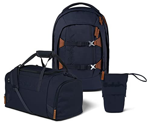 satch Pack Pencil Slider Edition Schulrucksack Set 3tlg. mit Sporttasche (Nordic Blue), Einheitsgröße