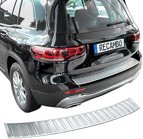 RECAMBO Ladekantenschutz Edelstahl kompatibel für Mercedes GLB | Typ X247 | BJ ab 2019 - matt gebürstet mit Textur - Styling und Schutz für die Stoßstange