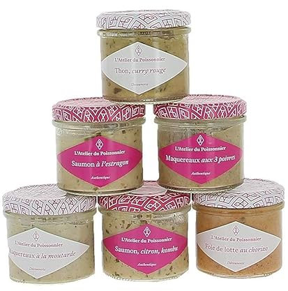 Assortiment de rillettes de poissons gamme dégustation Atelier du poissonnier - 6 pots de 90g - Produits-Normandie