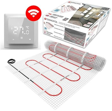 Fußbodenheizungsmatte Elektrisch strahlendes selbstklebendes Fußbodenheizungssystem 150w/m² Warmmatte Thermo Boden Ohne/Mit Thermostat